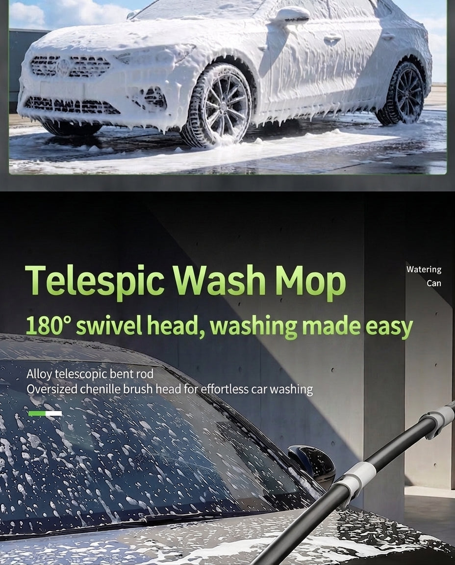 Green Forest Car Wash Tool Complete Set, Household Mop, Car Cleaning Tool, Self-Service Car Brushing Supplies Without Damage