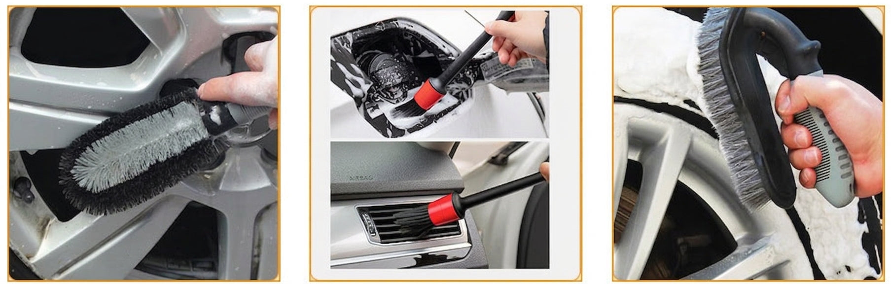 Amazon Hot-selling car wash set 9-piece set C car cleaning waterproof gloves tire crevice cleaning brush car wash