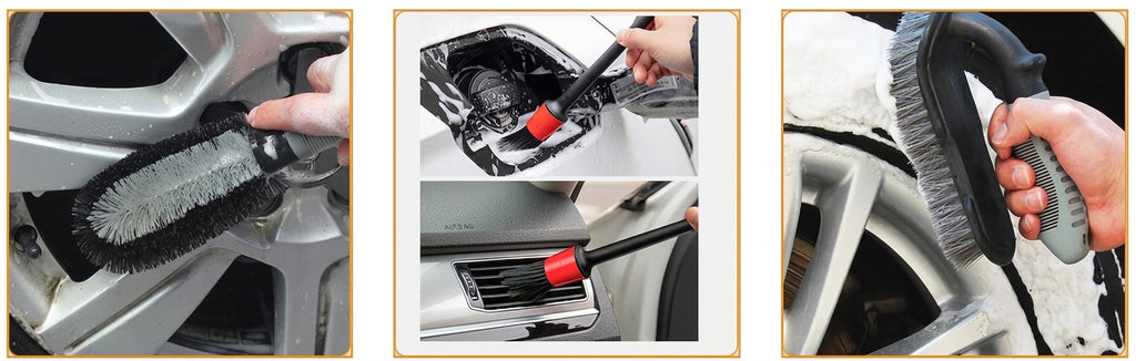 Amazon Hot-selling car wash set 9-piece set C car cleaning waterproof gloves tire crevice cleaning brush car wash