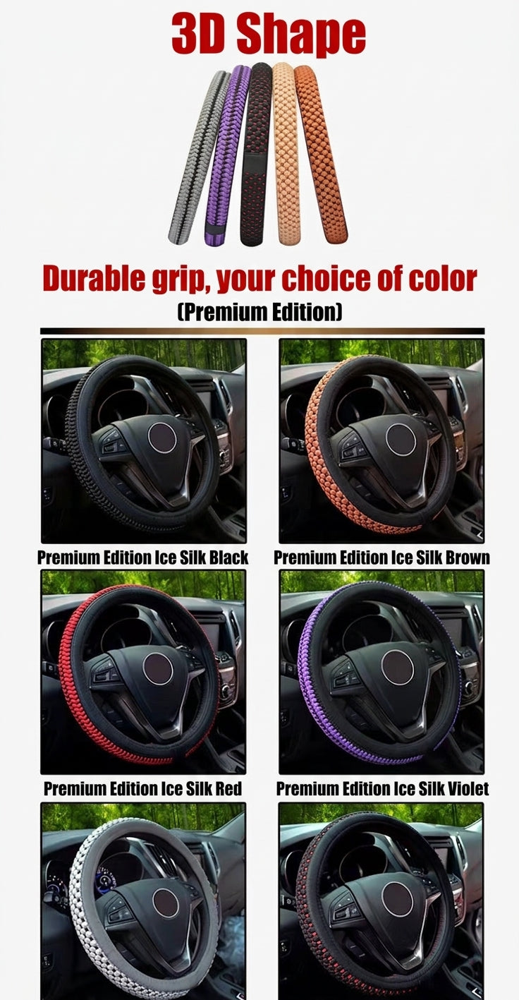 Steering Wheel Cover, Ice Silk, Universal Fit
