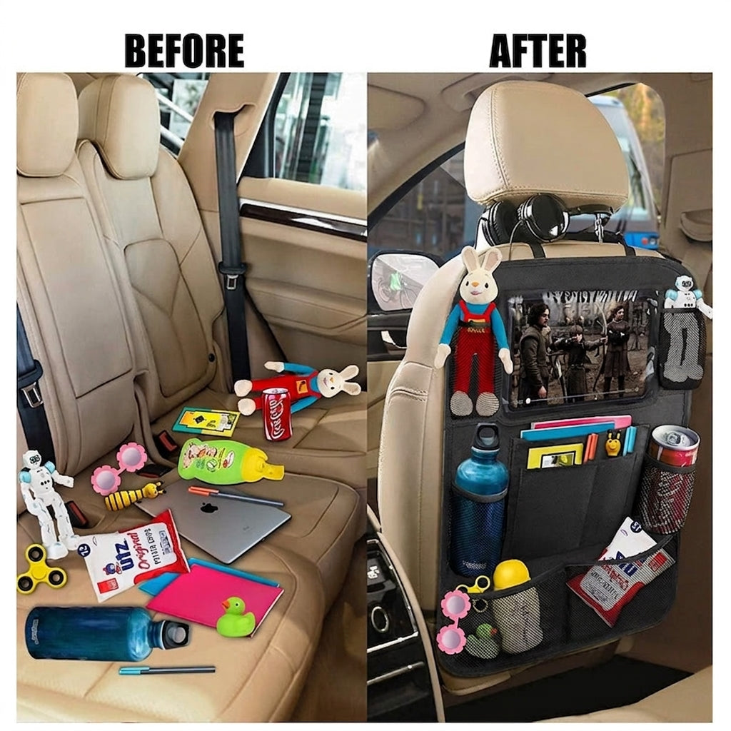 Cross-border best-selling car storage bags, multifunctional car seat back storage bags, waterproof foldable car storage bags