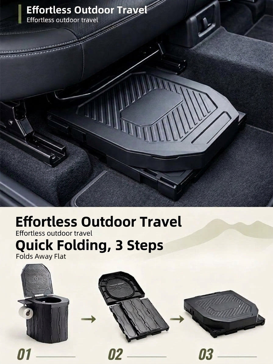 2026 New Widened and Raised Outdoor Folding Toilet Car Mobile Toilet Travel Camping Portable Toilet