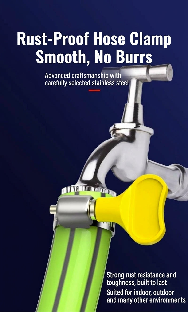 Stainless steel handle, hose hoop, hand screwing, clamping, holding hoop, pipe hoop, water pipe tightening hoop, gas pipe fixing, clamping buckle