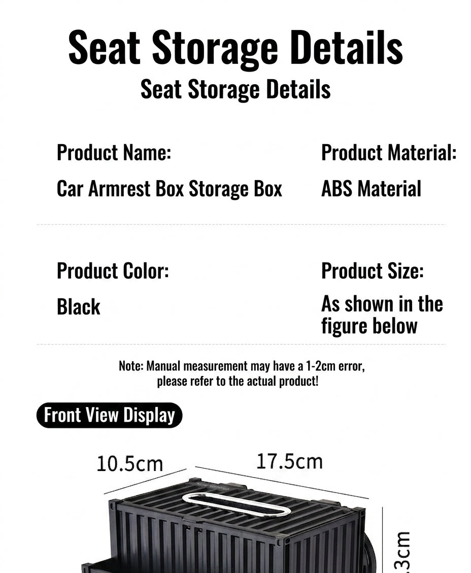 Car tissue box, armrest box, multifunctional water cup holder, storage box, creative and simple car interior sundries storage box