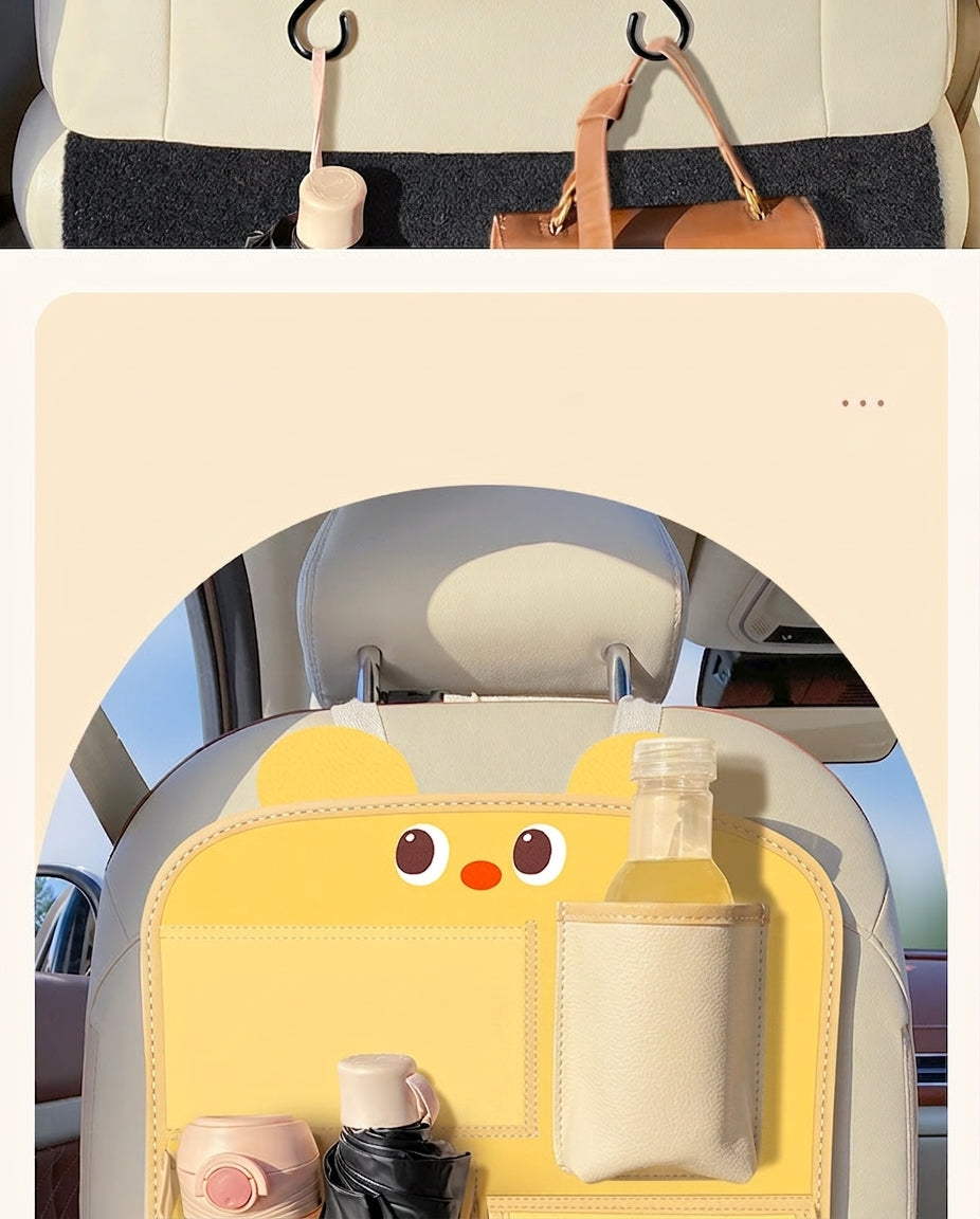 Car storage hanging bag, multifunctional creative cute car seat rear storage rack, tissue box inside car, trash bin
