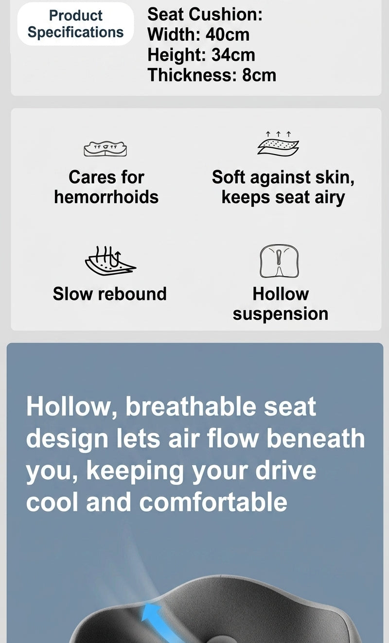 Memory Foam Seat Cushion, Office Chair, Beautiful Butt Pad, Sitting Tool, Student Stool, Memory Foam Waist Support Butt Pad
