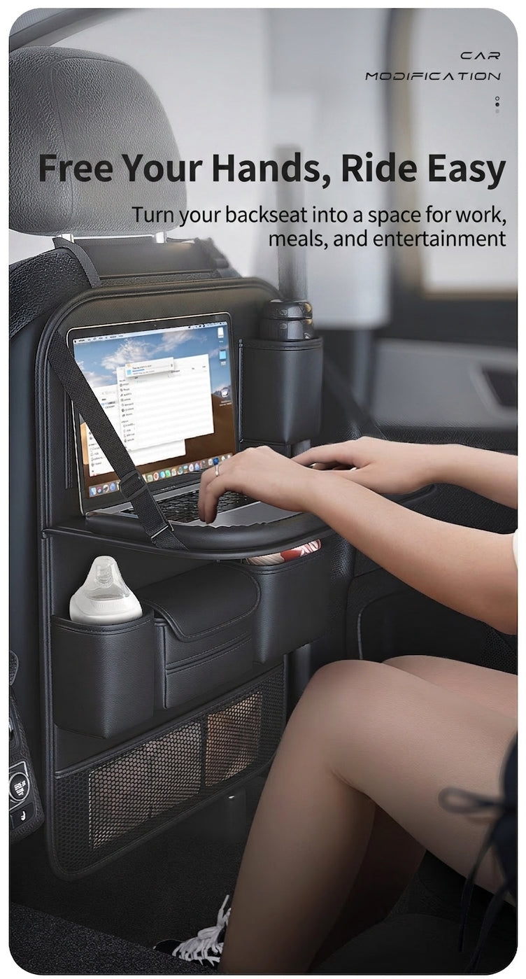 Car seatback storage bag, hanging bag, car front seat, rear seat shelf, small table, and in-car artifact