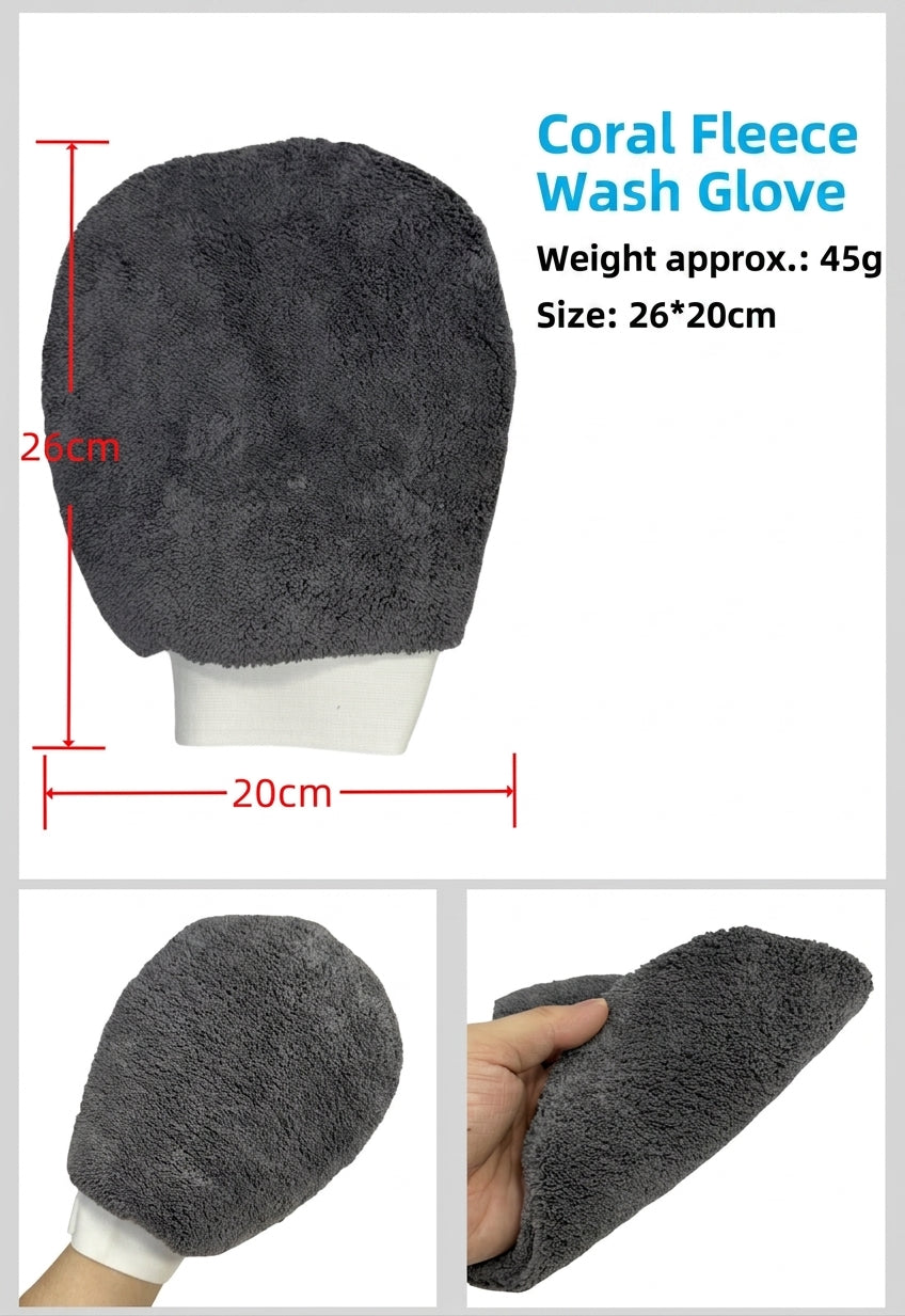 Car cleaning 9-piece set: car towels, home car wash gloves, car washing towels, rags, waxing sponges, hub brushes