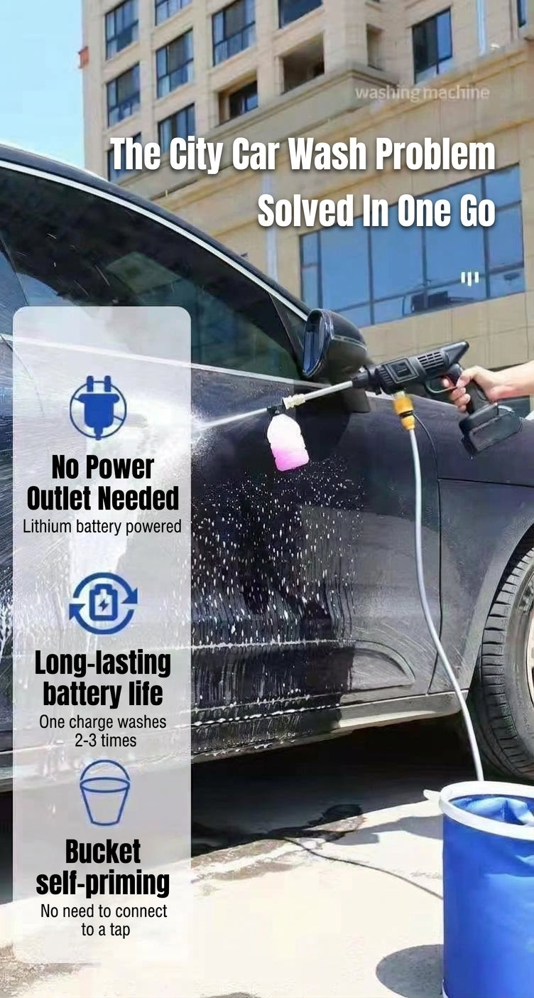 Household wireless lithium battery water gun car wash high-pressure water gun rechargeable car wash artifact car wash machine set of foreign trade order