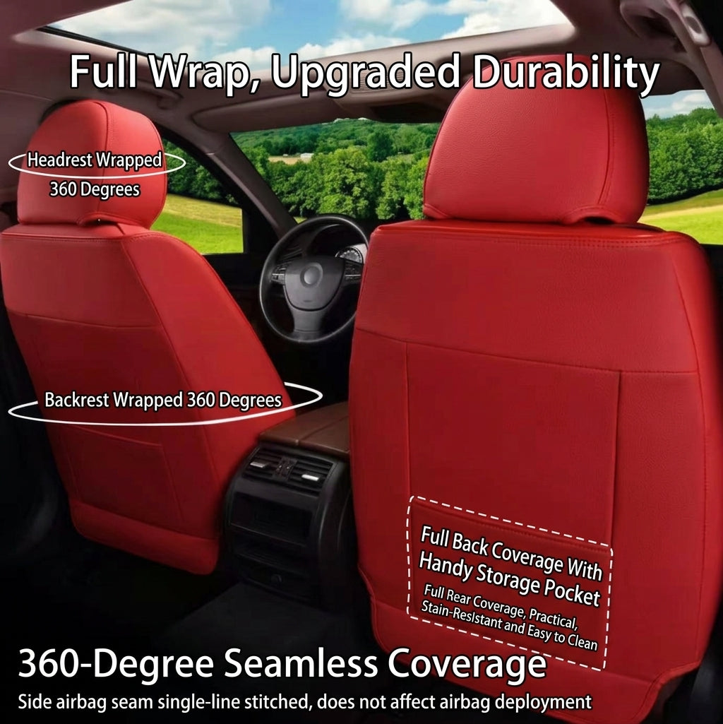 Car seat cushion Nappa leather breathable all-season universal seat cover, full-coverage high-end seat cushion car seat protective cover