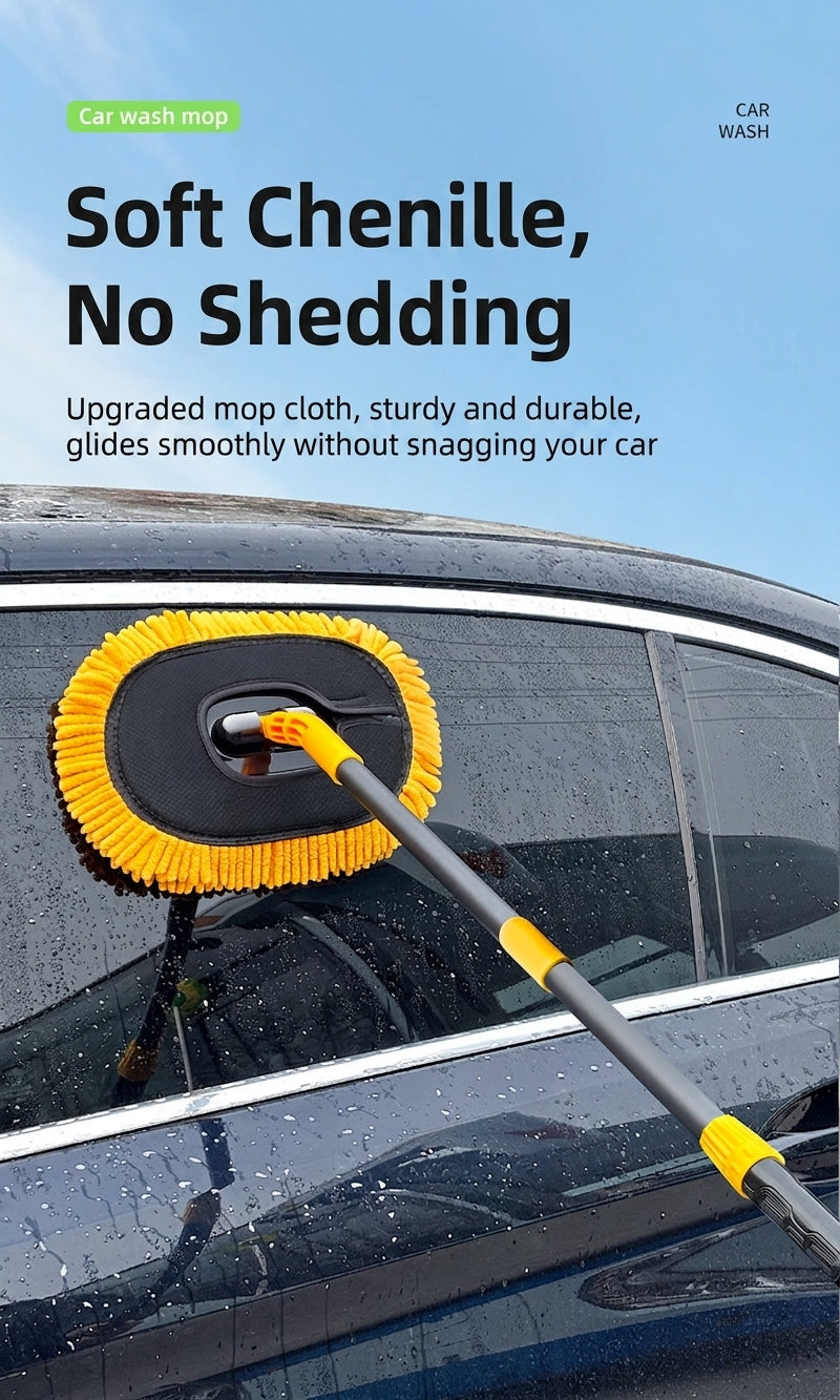 Car wash mop, car wash brush, car brush bristles, retractable long rod, retractable car wash brush cleaning tool