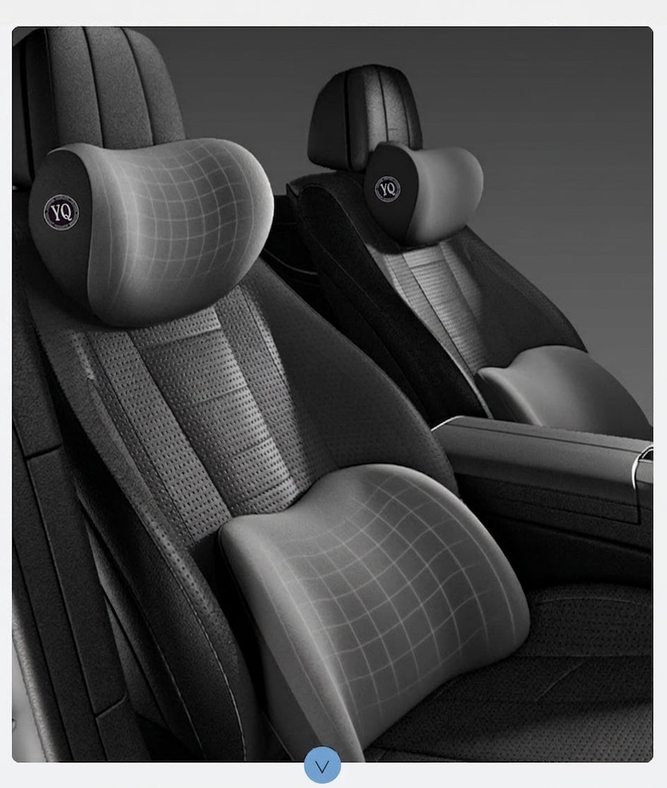 Car neck headrest lumbar rest removable and washable breathable driver's seat waist rest memory foam car artifact headrest in the car