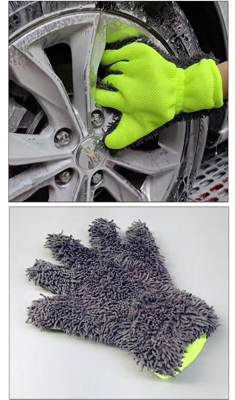 Car wash gloves, plush waterproof car towels, specialized car brushes, cleaning cloths, chenille wheel cleaning towels, wholesale