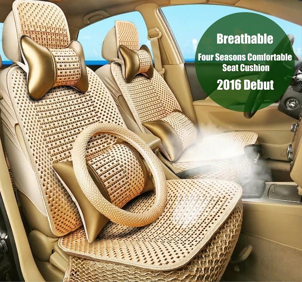 Summer Ice Silk car seat cushion, all-season universal breathable, summer-specific all-encompassing car seat cover, single-seat, five-seater, cross-border design