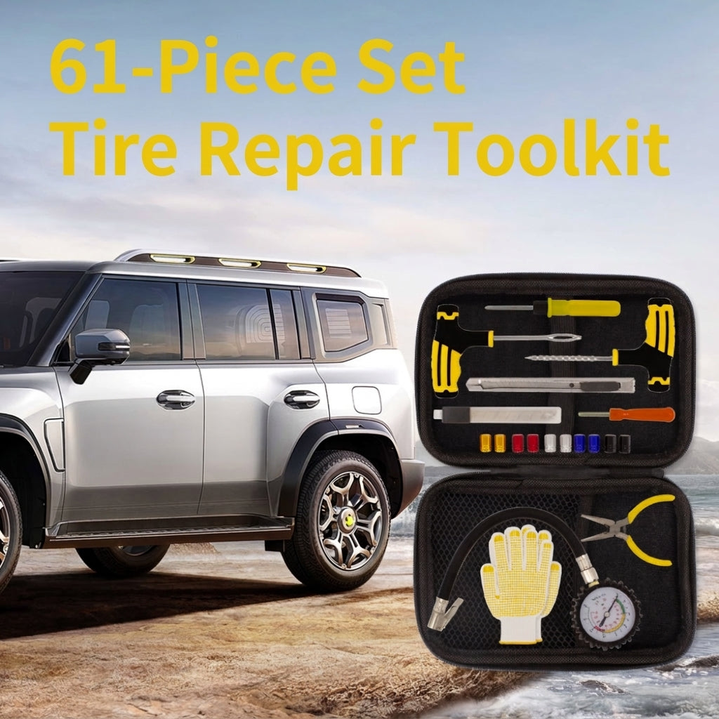 Tire Repair Kit - 61-Piece Emergency Tool Set