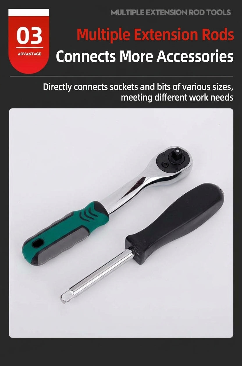 Natural S2 Bit Head 72-Tooth Ratchet Wrench Auto Repair Mechanical Repair Household Repair Sleeve Tool Set Hardware Toolbox