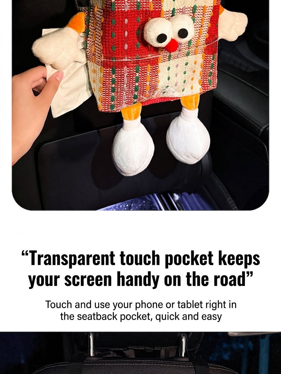 Car trash bin, waterproof two-in-one storage box for car seatbacks, plastic storage container for automotive supplies