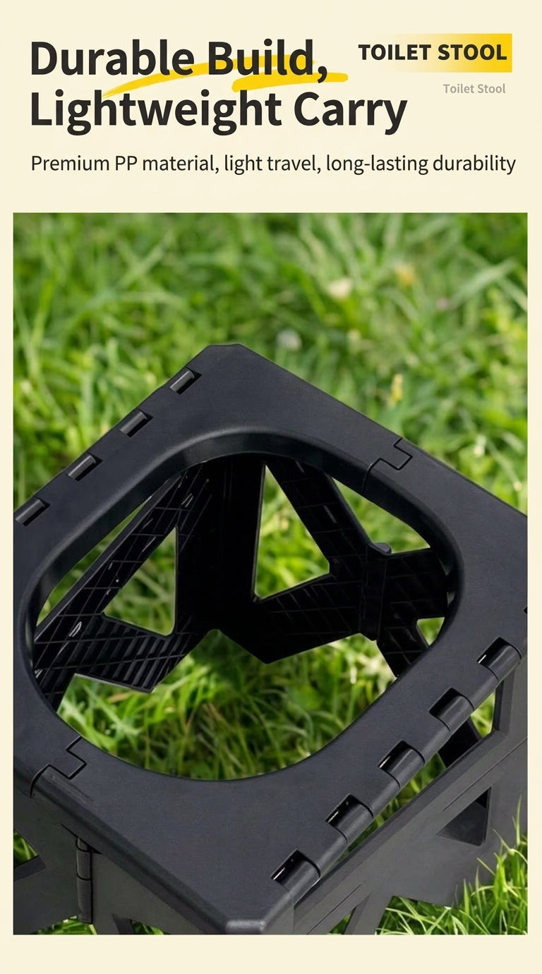Outdoor camping folding toilet, car-mounted portable odor-resistant adult mobile travel toilet stool