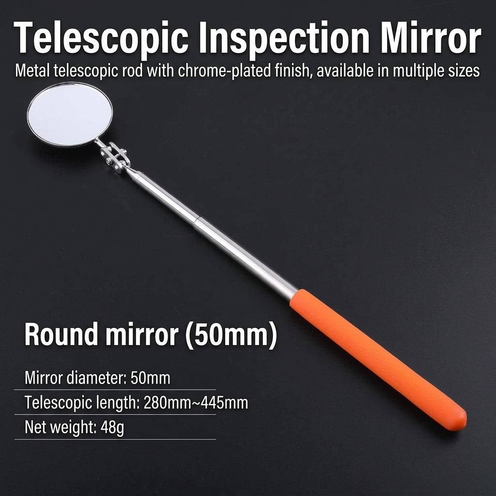 Universal telescopic folding inspection mirror, car bottom inspection mirror, chassis mirror, pipe endoscope, and automotive chassis mirror