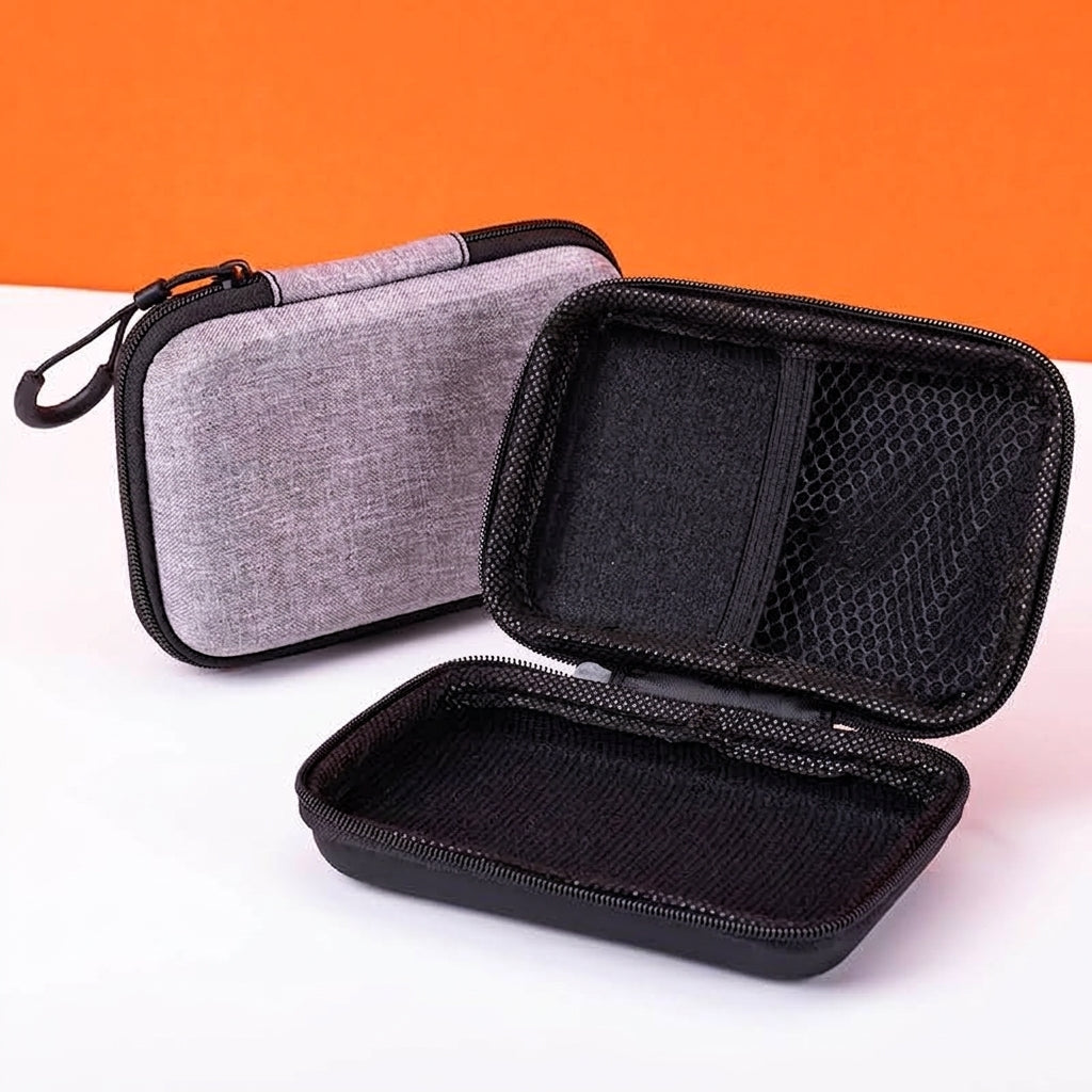 Snowflake Cloth EVA Headphone Bag, Power Bank Hard Drive Bag, Dragon Cloth Earphone Storage Box, Pressure-Resistant Zipper Bag