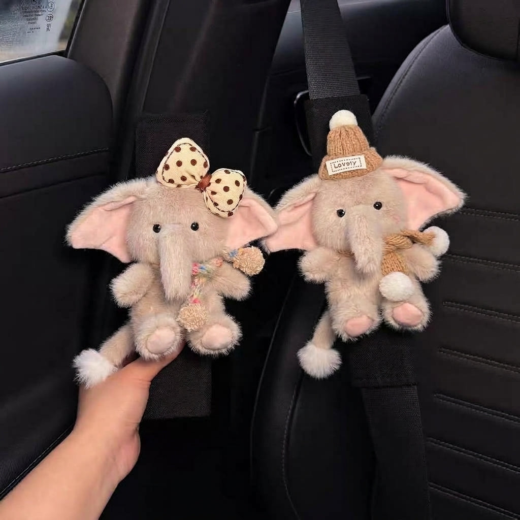 Cute little elephant car seat belt shoulder pad, premium creative decoration, all-season universal couple for women