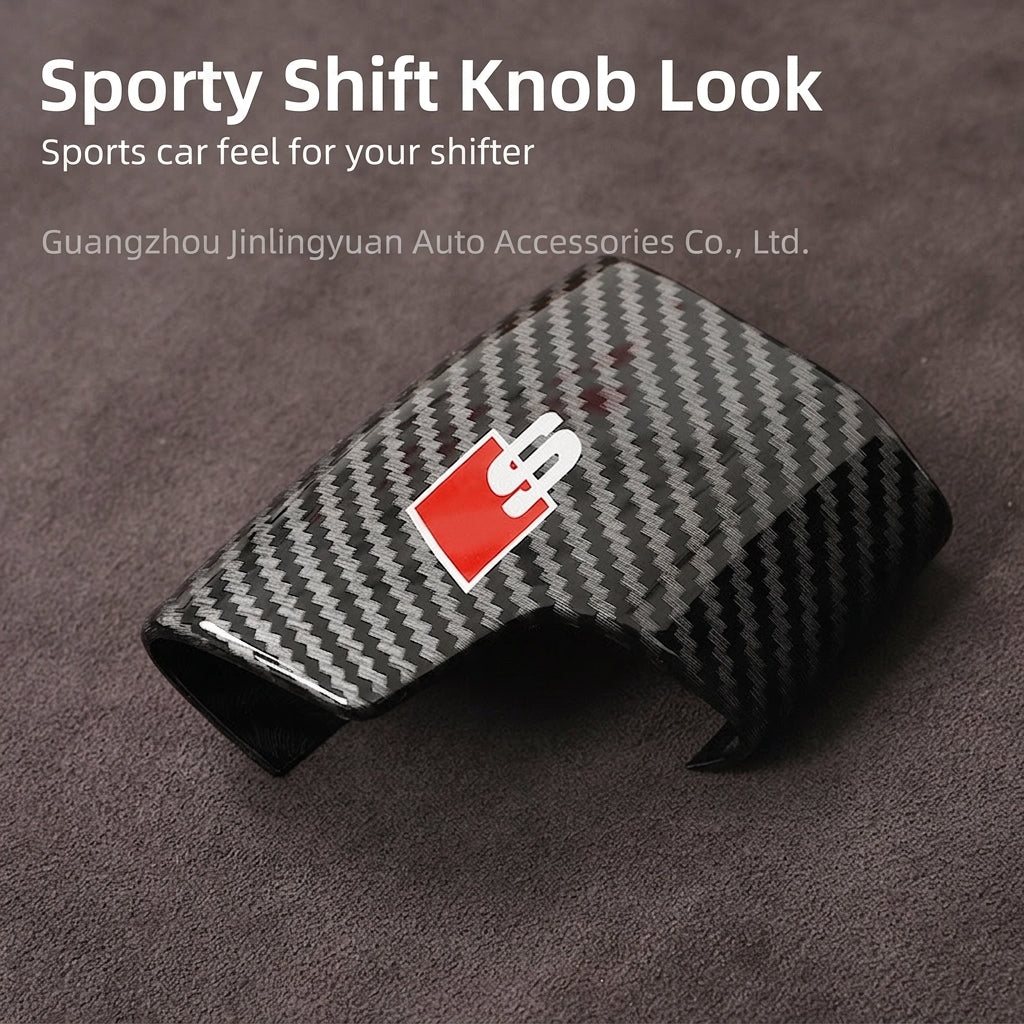 Suitable for Audi A6L A4L Q5LA3Q7Q2L gear shift cover, carbon fiber texture gear lever cover, and automotive interior modification