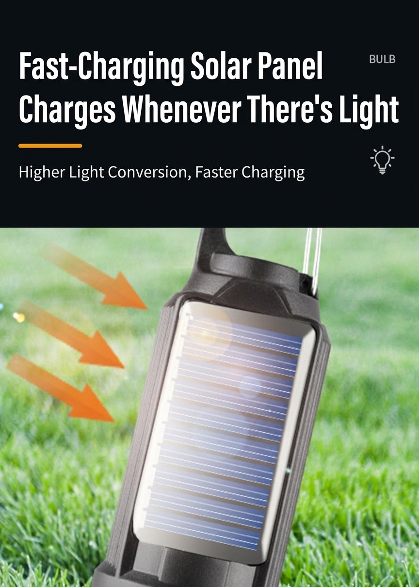 LED Camping Tent Light with Solar & USB Charging