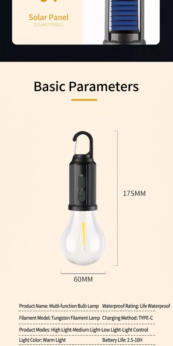Camping & Outdoor Ambient Lamp with Solar Charging