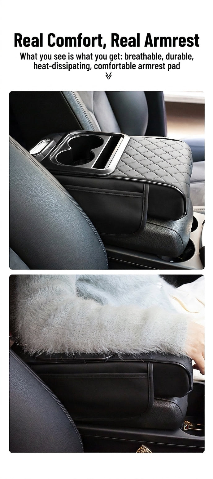 Armrest box raised pad, car cup holder, tissue box (Huotong Global · Light Custom) universal microfiber leather