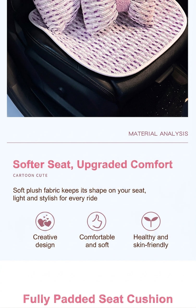 Car headrest neck support pillow for car cushions, car seat lumbar cushion set, for the driver's seat and for women's lumbar support