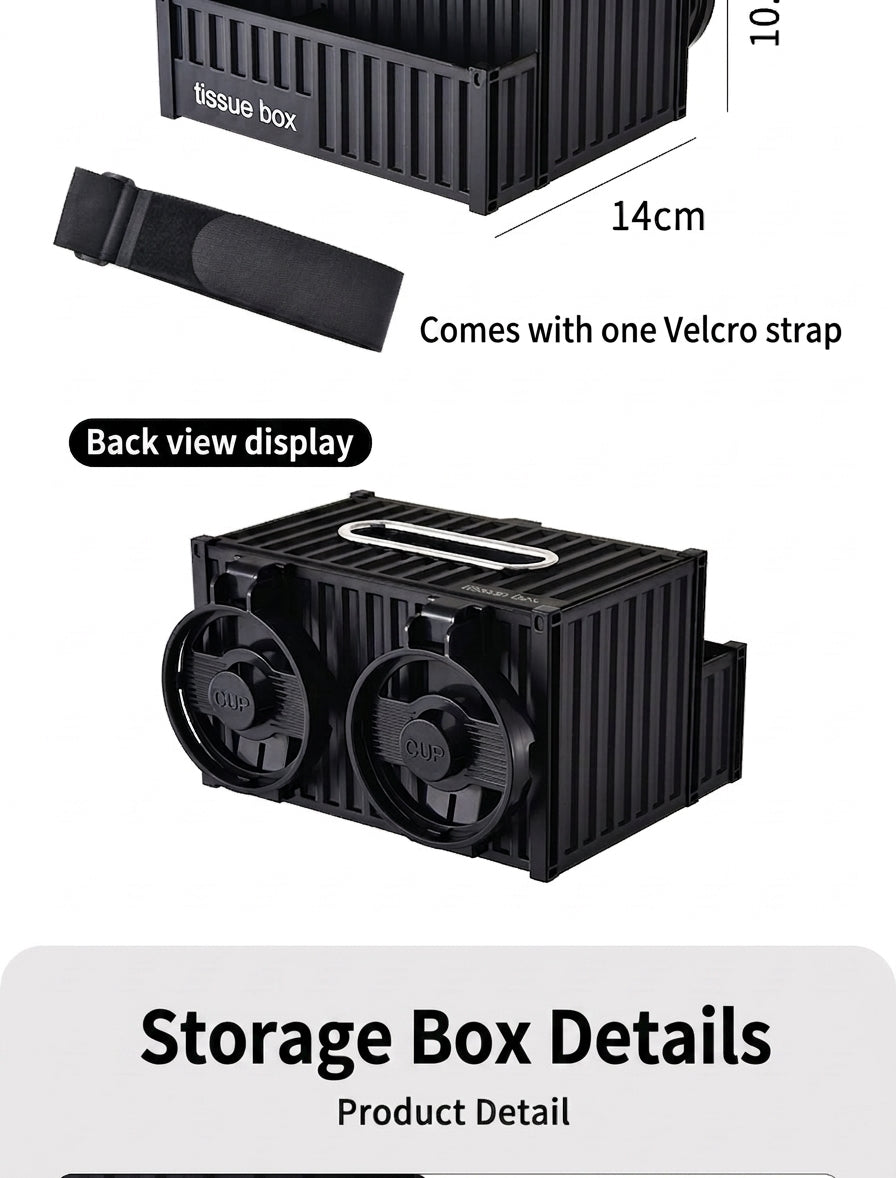 Car tissue box, armrest box, multifunctional water cup holder, storage box, creative and simple car interior sundries storage box