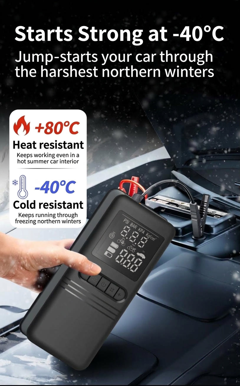 Cross-border vehicle emergency power supply starter air pump, tire high-pressure digital display all-in-one, automotive electric air inflation pump