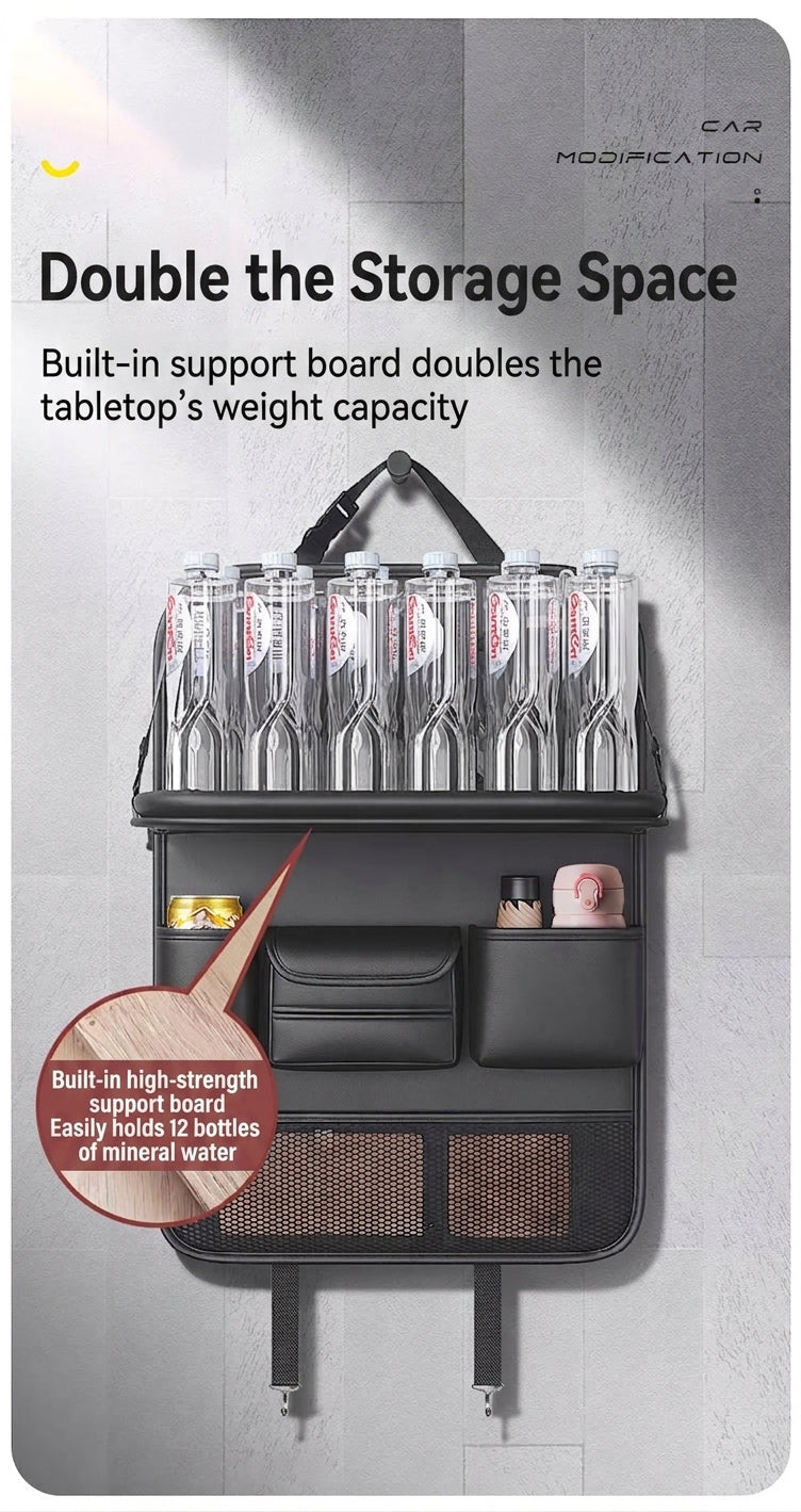 Car seatback storage bag, hanging bag, car front seat, rear seat shelf, small table, and in-car artifact