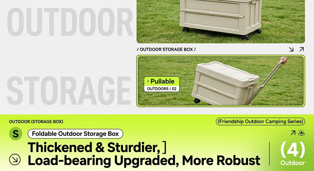 Outdoor foldable storage box, car trunk storage box, multifunctional camping picnic hand-carry basket, picnic storage box