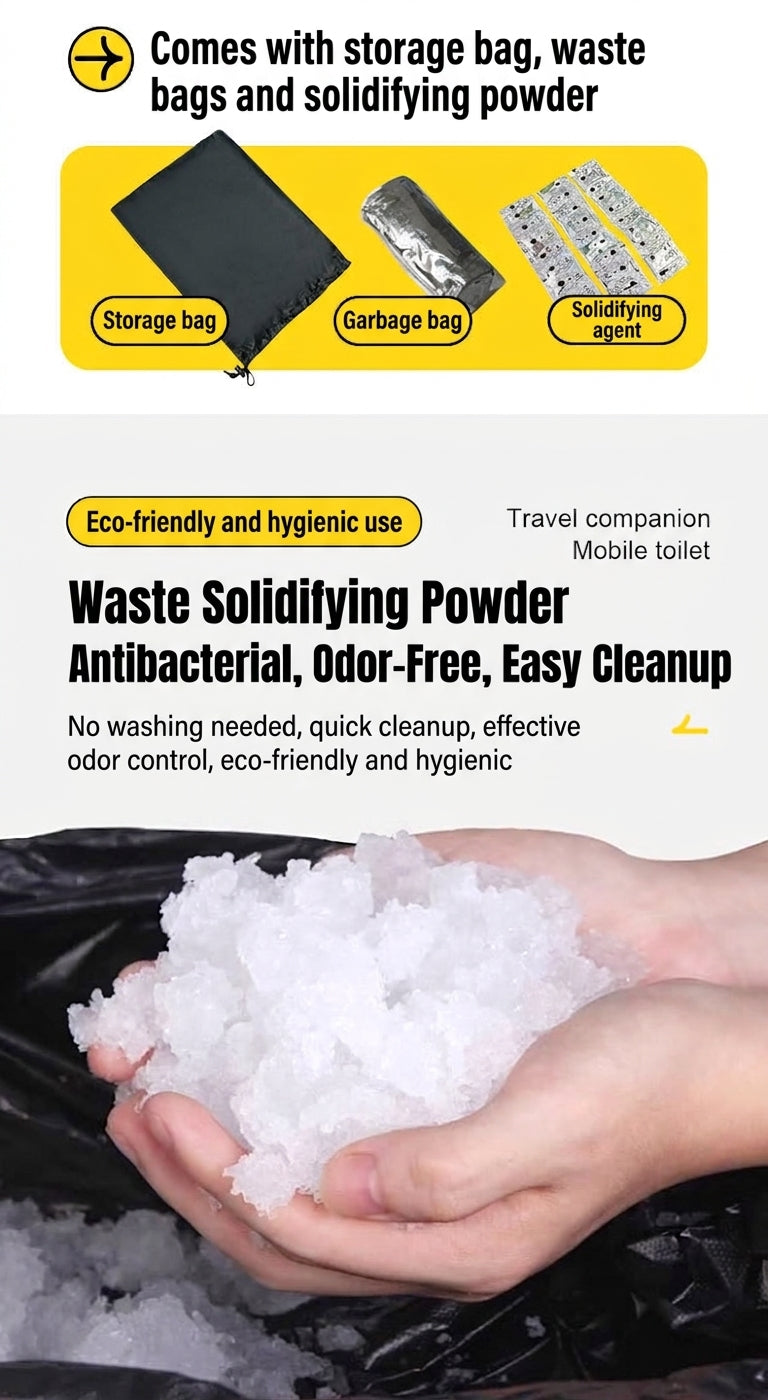 Portable Folding Toilet with Lid for Car Travel
