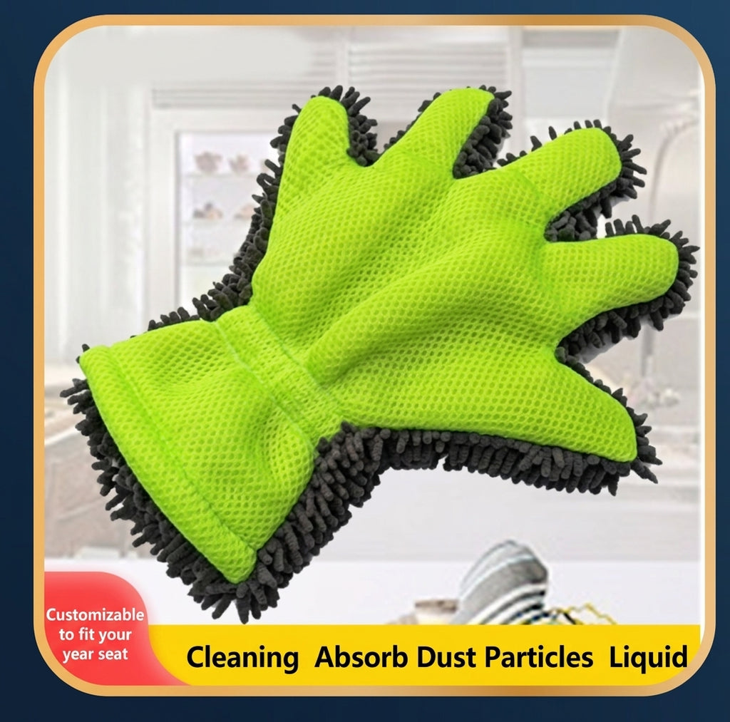 Fride Rich Velvet Thickened Car Wash Gloves Housekeeping Cleaning Gloves Sandwich Mesh Hole Wipe Gloves