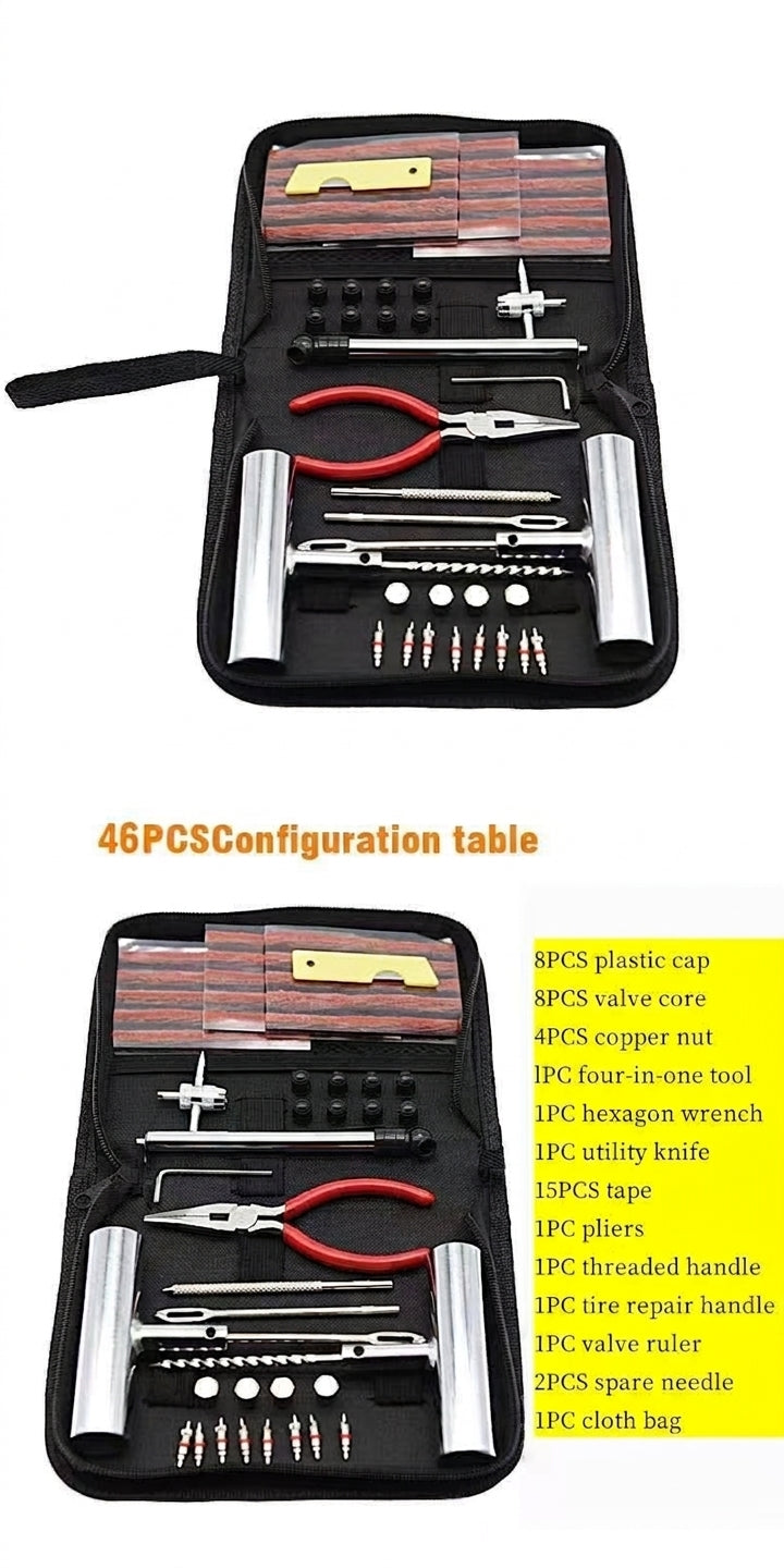 Tire Repair Tool Kit - 42 to 62 Piece Sets