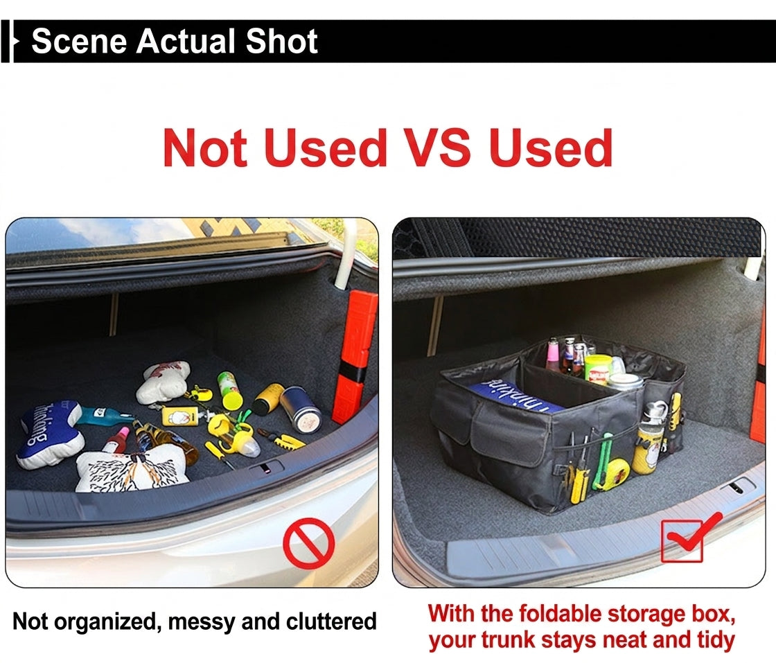 Cross-border cargo source: Oxford cloth for cars, trunk storage bags, multifunctional foldable storage boxes for car use, storage boxes