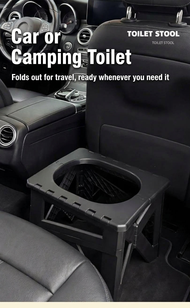 Outdoor camping folding toilet, car-mounted portable odor-resistant adult mobile travel toilet stool