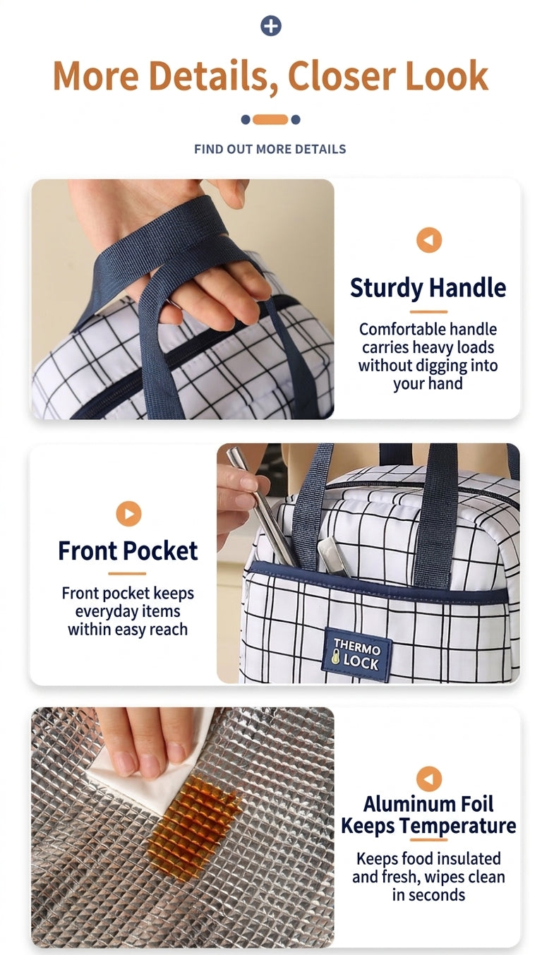 Lunch Bag, Insulated Portable Lunch Box