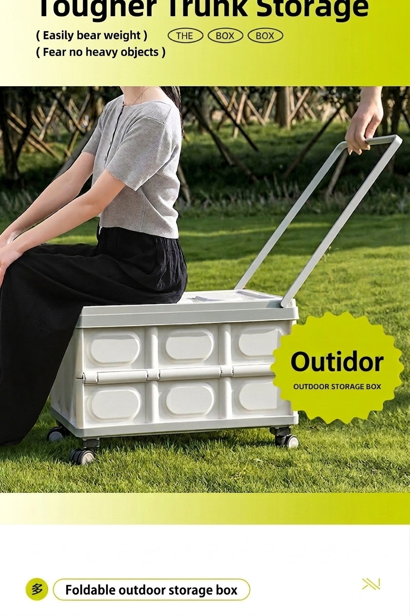 Outdoor foldable storage box, car trunk storage box, multifunctional camping picnic hand-carry basket, picnic storage box