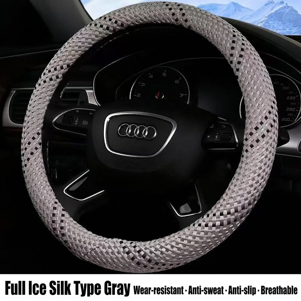 All-season universal wear-resistant car steering wheel covers, woven sweat-absorbing car handlebar covers, direct supply from wholesale manufacturers