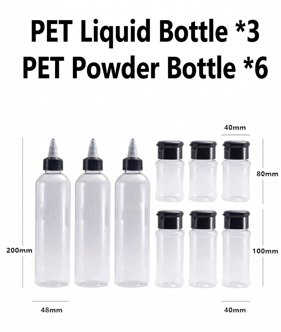Camping and Outdoor Cooking Seasoning Bottle Set, Outdoor Portable Storage PET Spice Bottle, Repackaging Bottle, Oil Bottle Organizer Bag