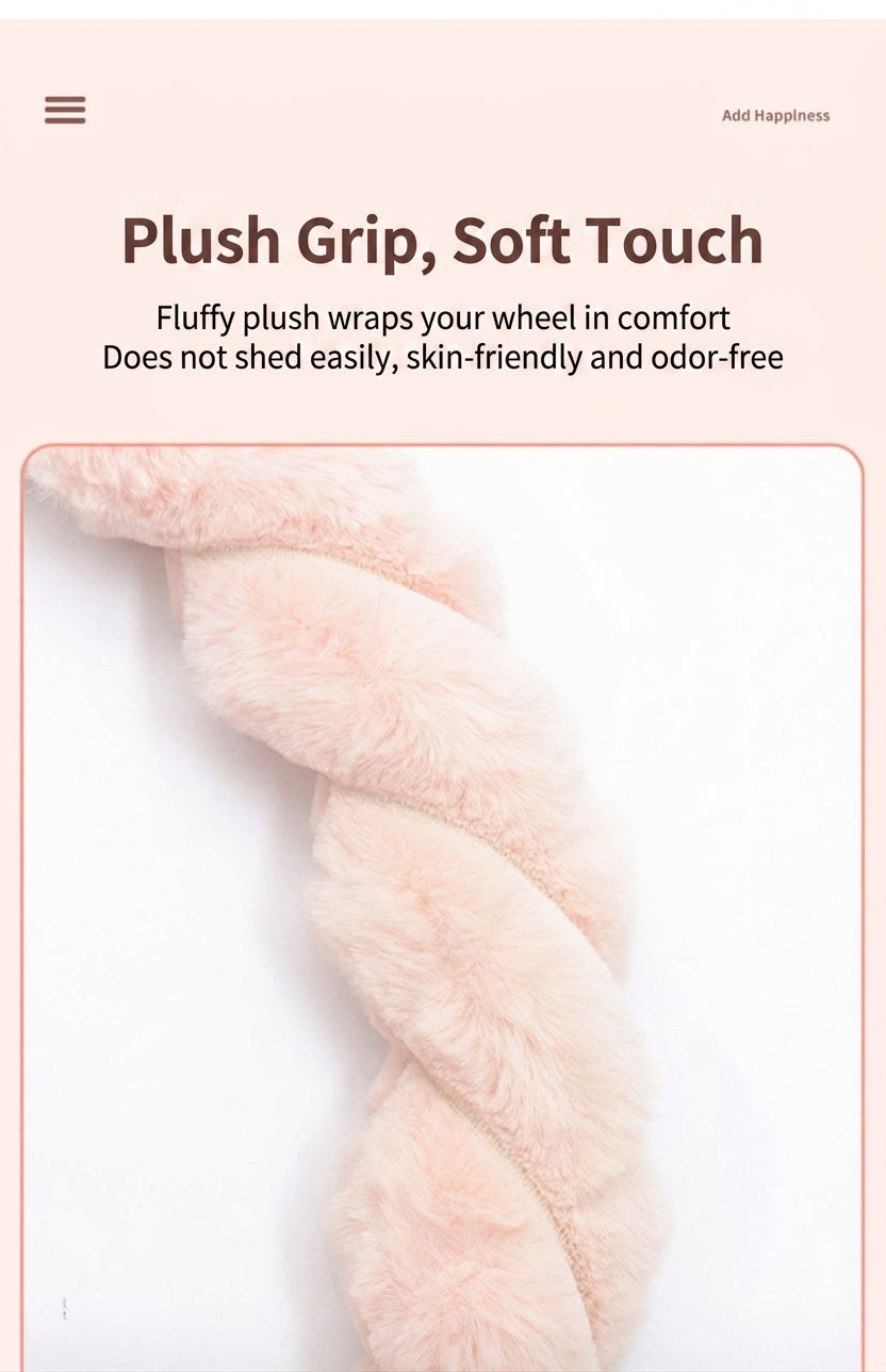 2025 New Car Steering Wheel Cover for Winter, Women's Non-slip Warm, All-Season Universal Winter Plush Handlebar Cover, Winter