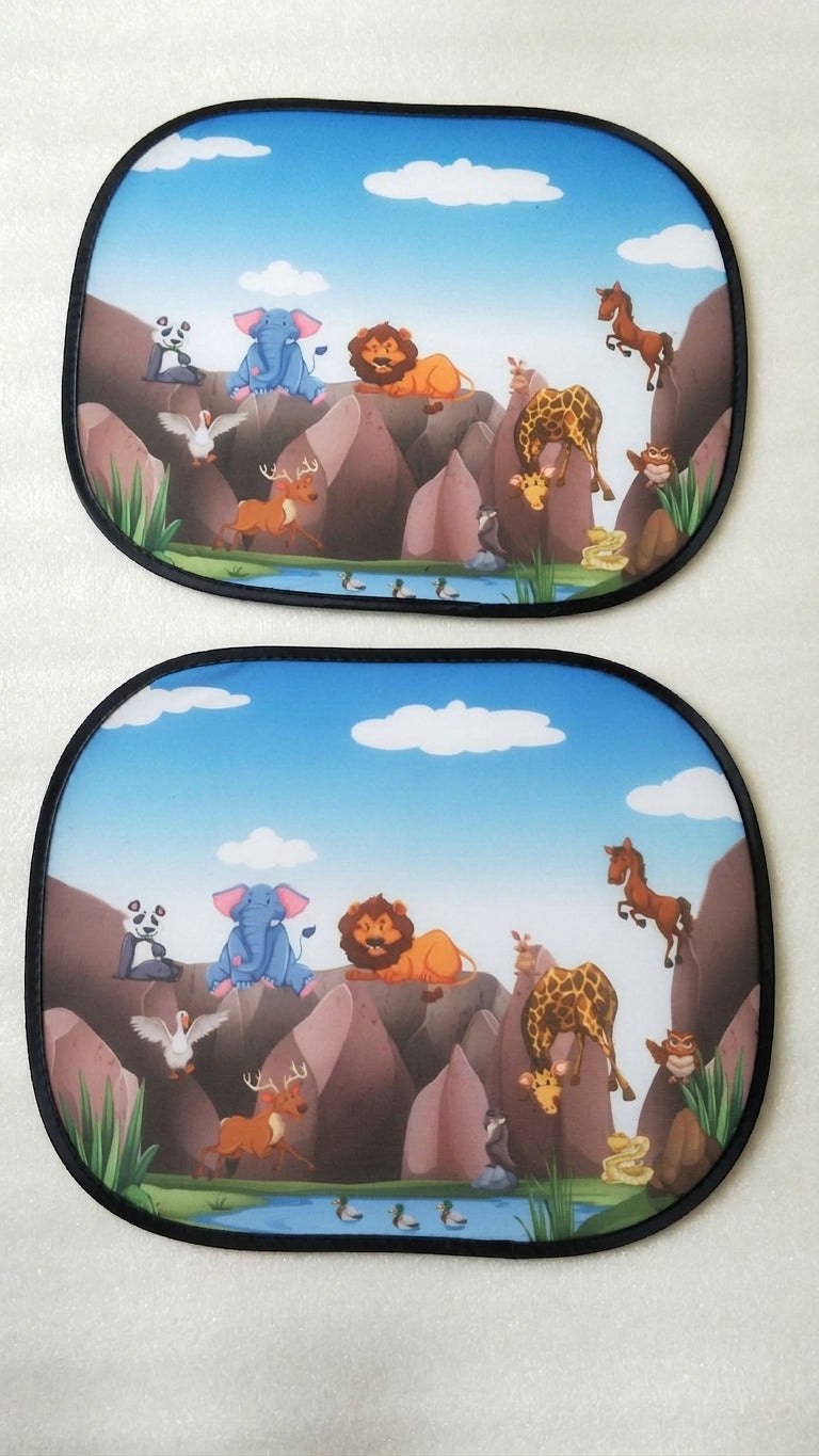 Car interior sun shield, side window heat insulation, sun protection static static sticker, sun shield, cartoon window film with logo printing