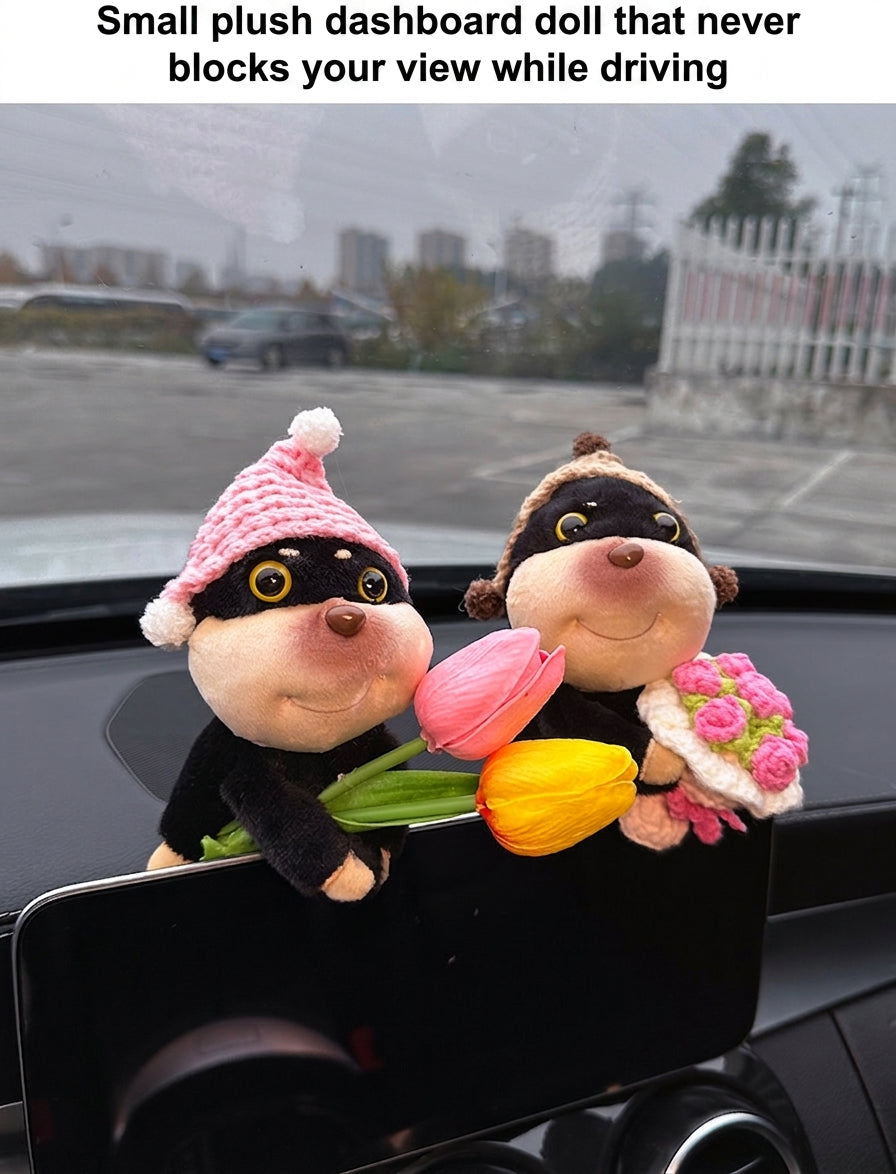 Car ornaments cute dolls bee dog car central control screen party doll display screen decoration car interior products