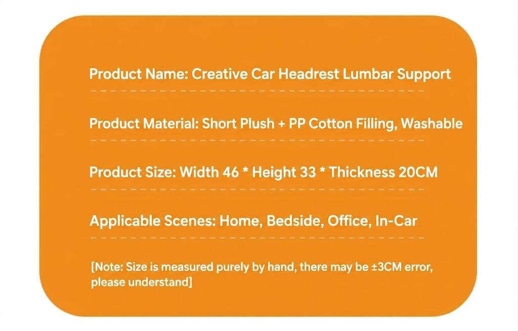 Car lumbar support, driver's seat backrest cushion, car headrest, lumbar support pad, internet-famous women's driving lumbar support tool