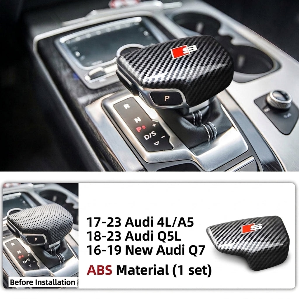 Suitable for Audi A6L A4L Q5LA3Q7Q2L gear shift cover, carbon fiber texture gear lever cover, and automotive interior modification