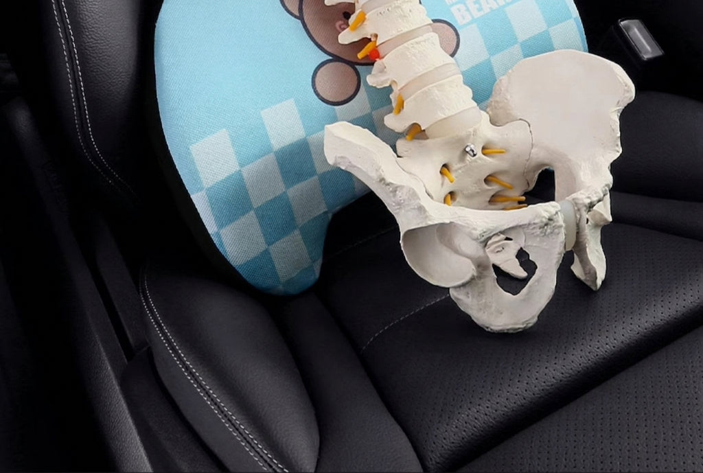 Yiju car cartoon headrest, neck pillow, memory foam, car cushion, car seat, neck and neck pillow, bear headrest