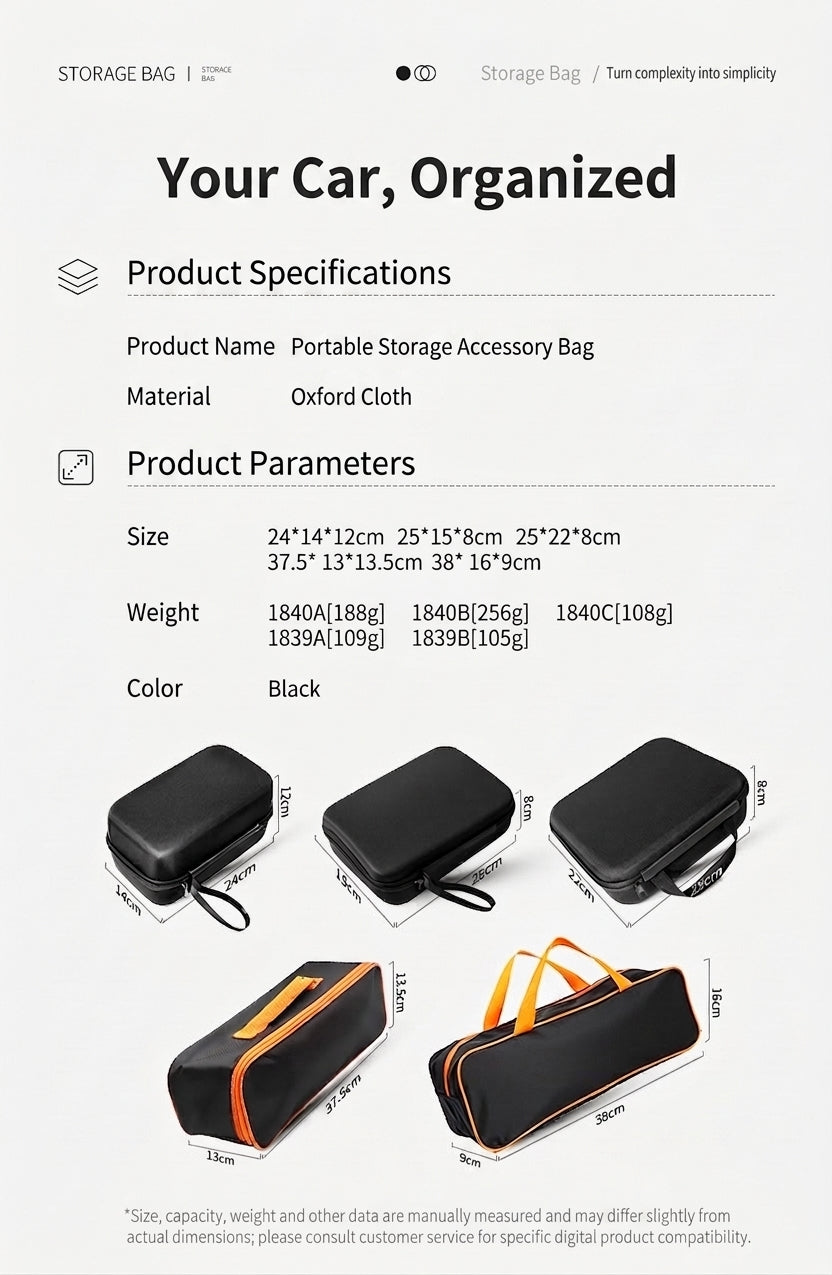 New energy vehicle vacuum cleaner storage bag, multifunctional portable tool bag, organizer, Oxford cloth storage bag